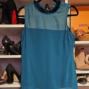 Worthington Elegant Blue Sleeveless Top